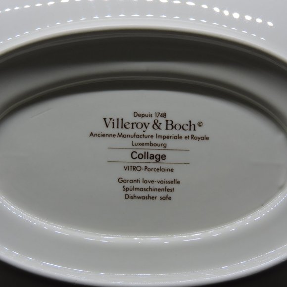 Villeroy & Boch VITRO-Porcelain Attached Gravy Dish Underplate Collage Pattern - Picture 8 of 10